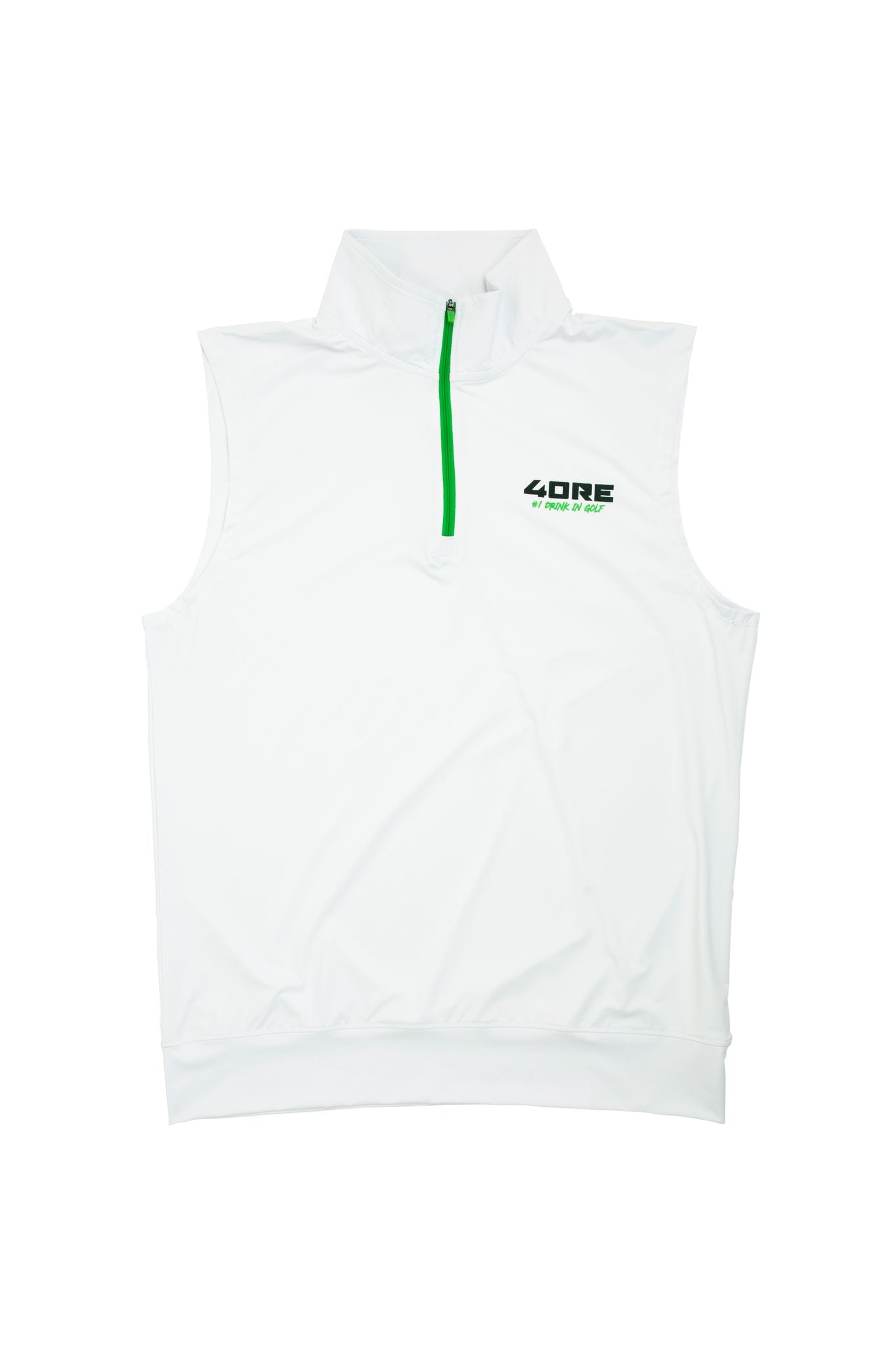 4ORE Golf Vest [White w/ Green Zipper] - 4ORE NUTRITION 4ORE Golf Vest [White w/ Green Zipper] Small Apparel & Accessories (7775826739455)